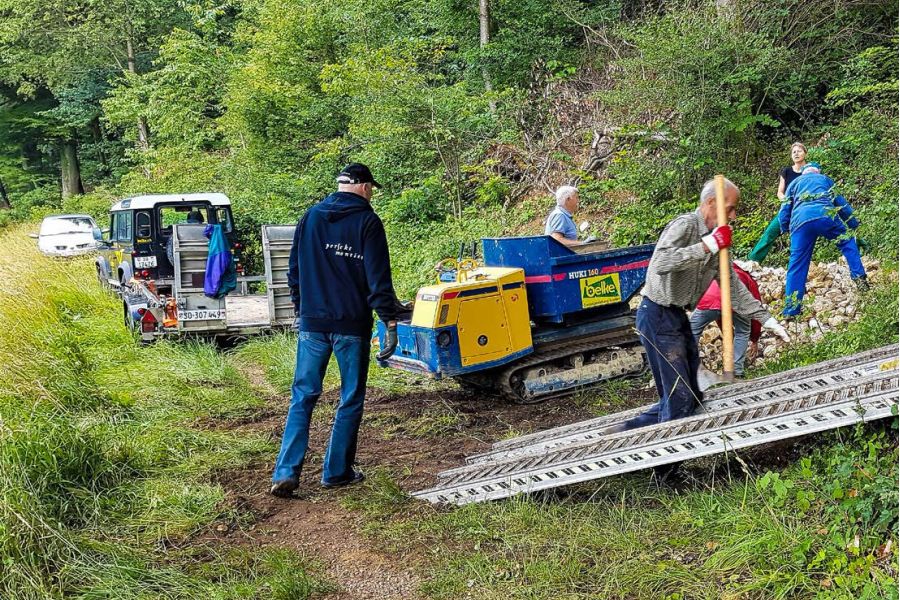 Waldarbeitsgruppe im Wald